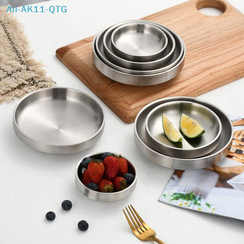 Dim Sum Basket - Flat 201/304 Stainless Steel Dish Plate