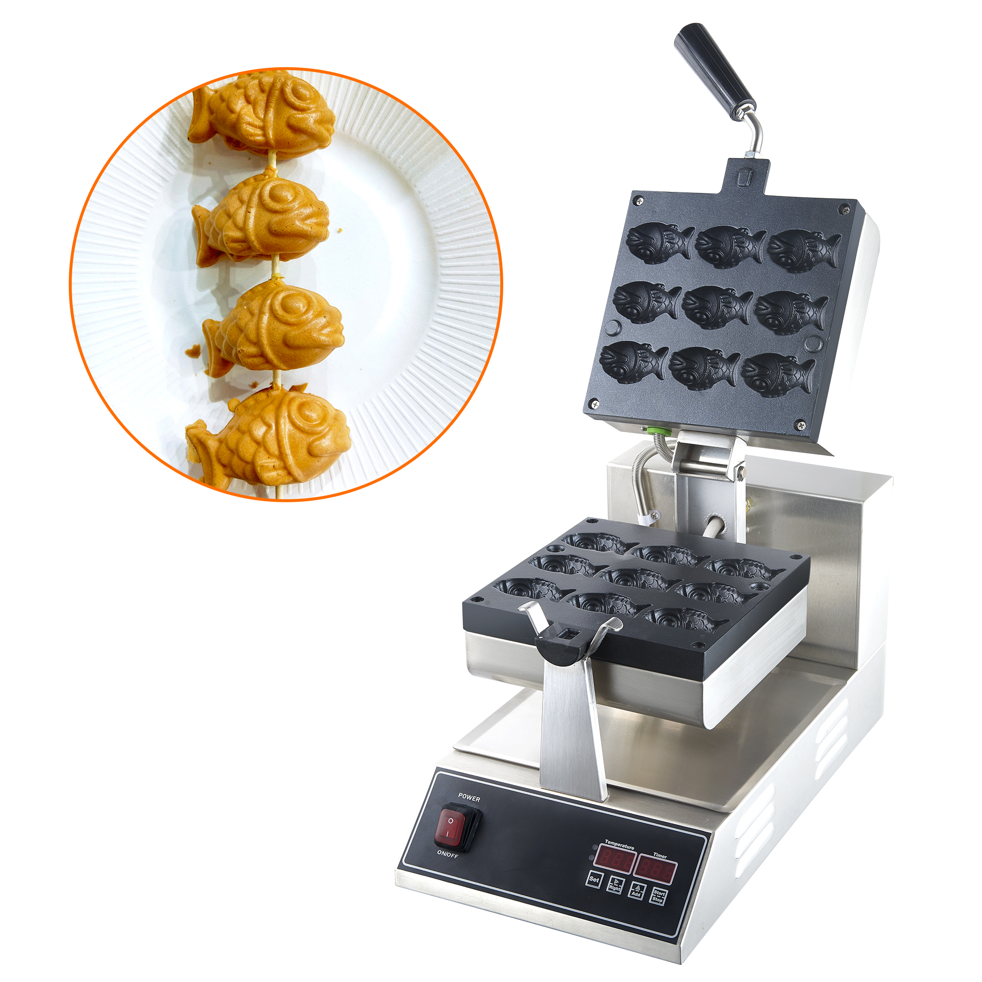 Waffle Cone Maker - Automatic Stainless Steel Commercia Mini Waffle