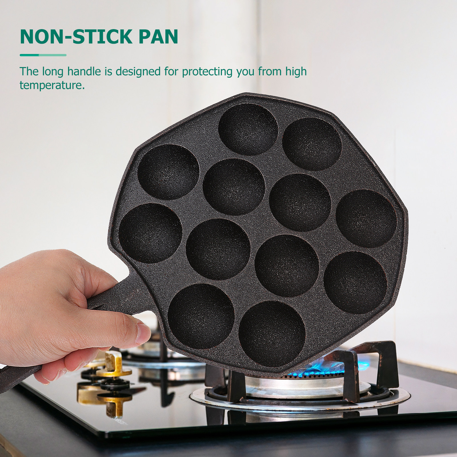 12 Molds Takoyaki Pan Cast Iro - Takoyaki Grill Plate recension och pris