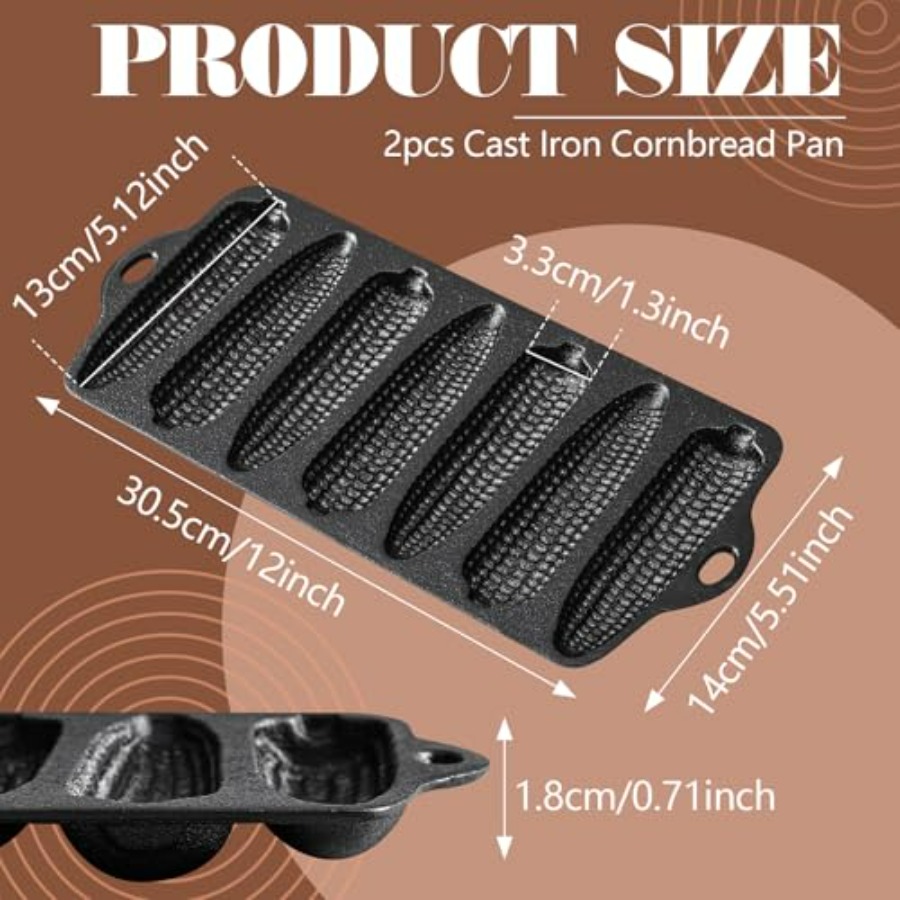 2 Pcs Cast Iron Corn Stick Pan - Cast Iron Corn recension och pris