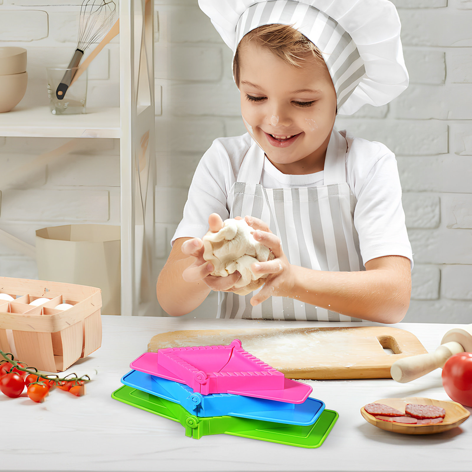 3Pcs Lightweight Square Dumpli - Dumpling Press Set recension och pris