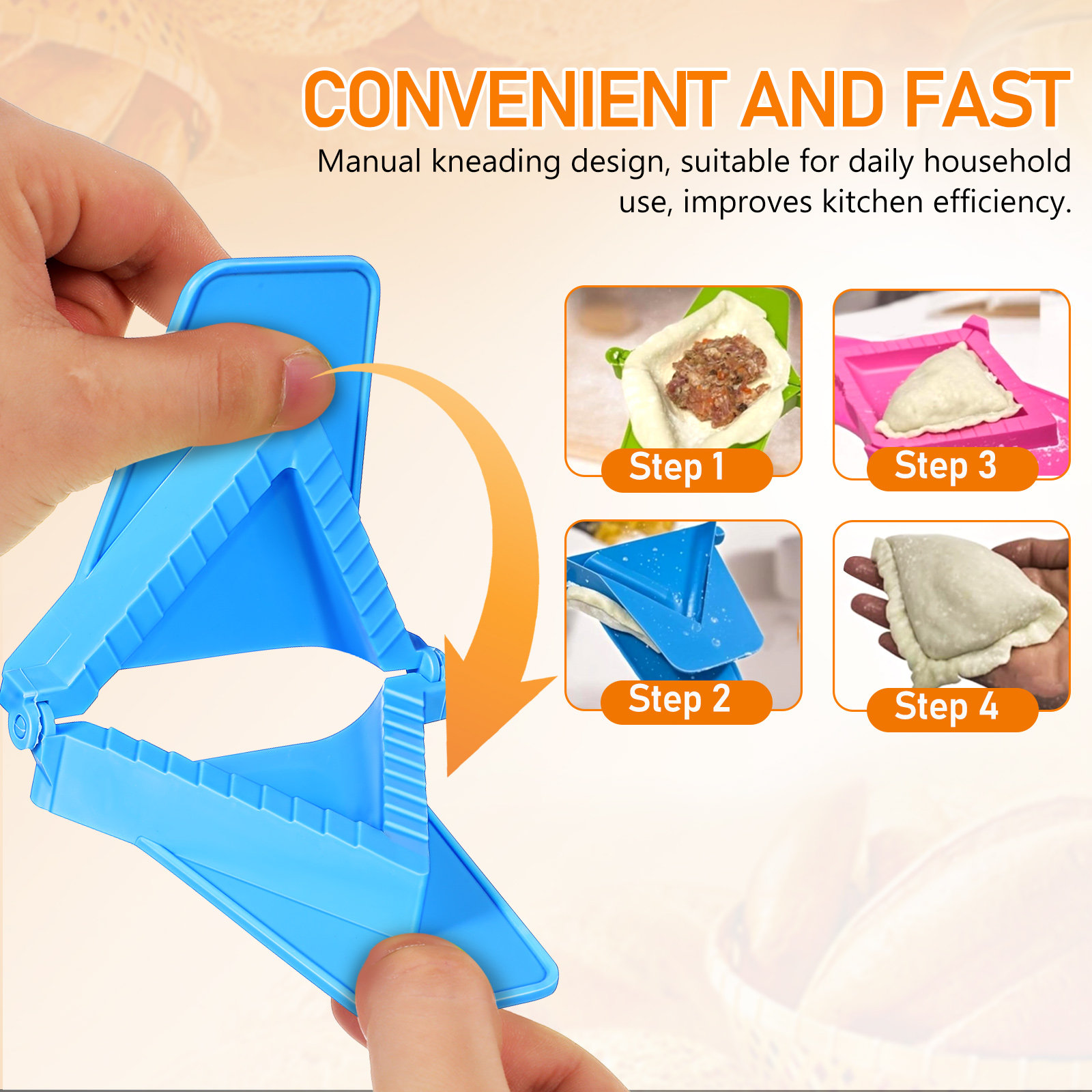 3Pcs Lightweight Square Dumpli - Dumpling Press Set recension och pris