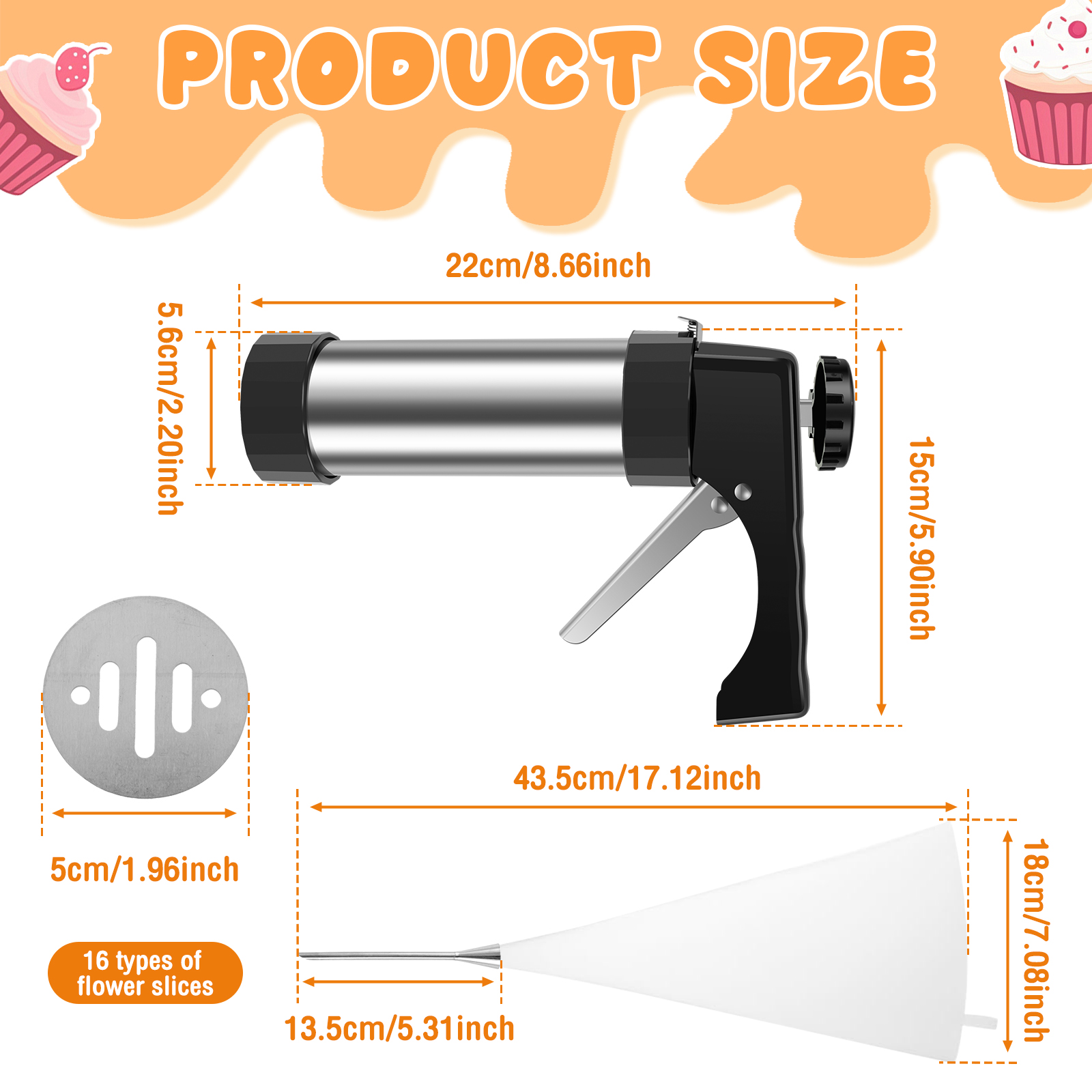 Cookie Press Gun Tips Set Stai - Churros Maker Gun recension och pris