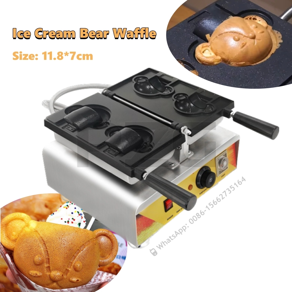 2 Pcs Teddy Bear Shaped Mini W - Waffle Cone Maker recension och pris