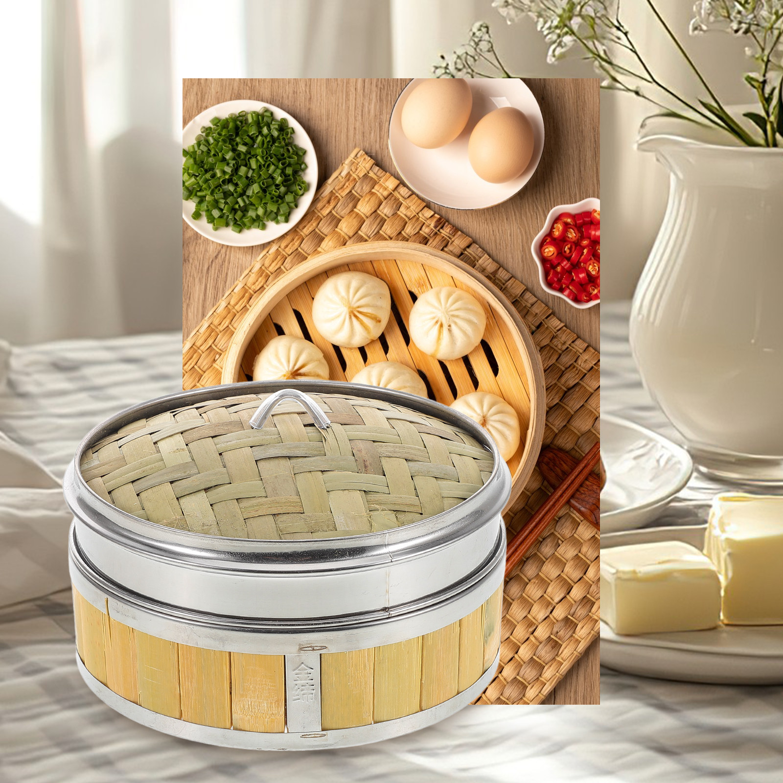 Bamboo Steamer Basket 18Cm Woo - Bao Steamer Bamboo recension och pris