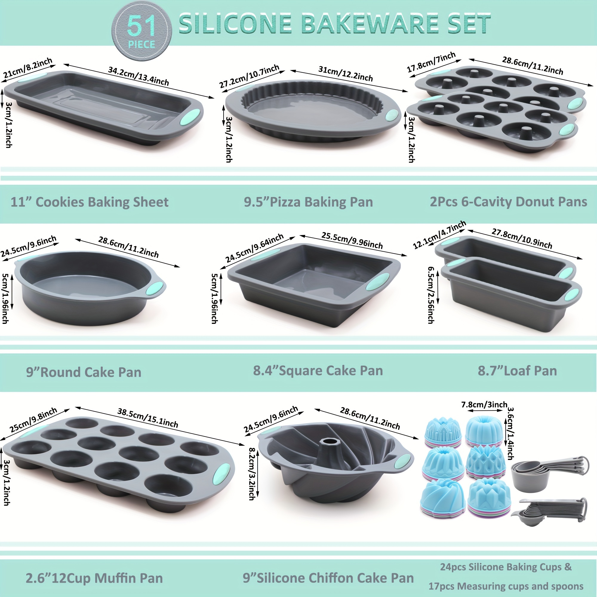 51 Pieces Silicone Baking Pan  - Donut Mold Silicone recension och pris