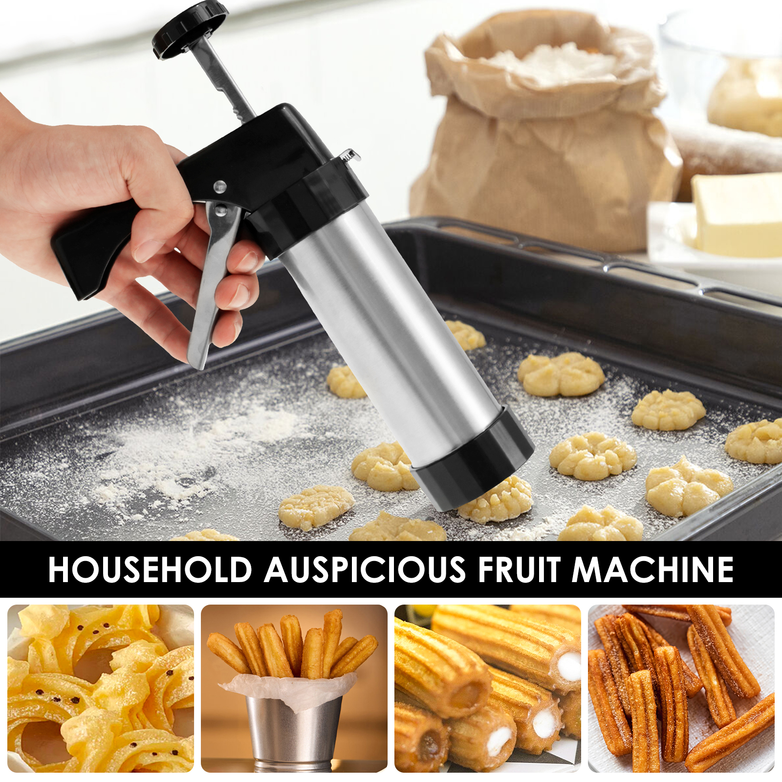 Stainless Steel Cookie Gun Chu - Churros Maker Gun recension och pris